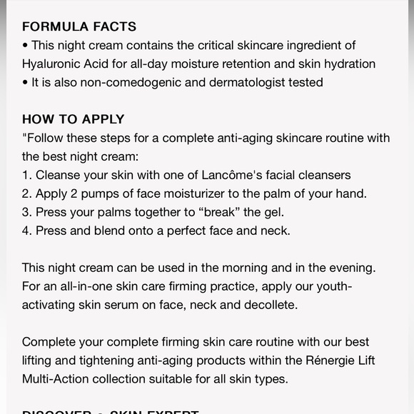 NEW 3x15 ml LANCÔME RENERGIE NUIT MULTI LIFT CREAM BUNDLE + BONUS COSMETICS BAG - Picture 5 of 10